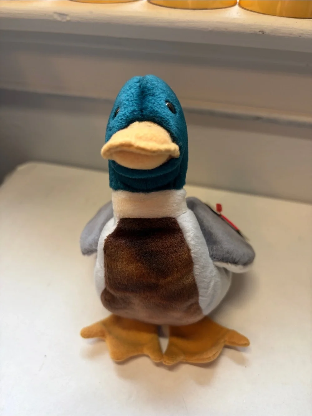 NWT Beanie Baby Mallard Jake the Duck Toy in Teal, Brown & Gray